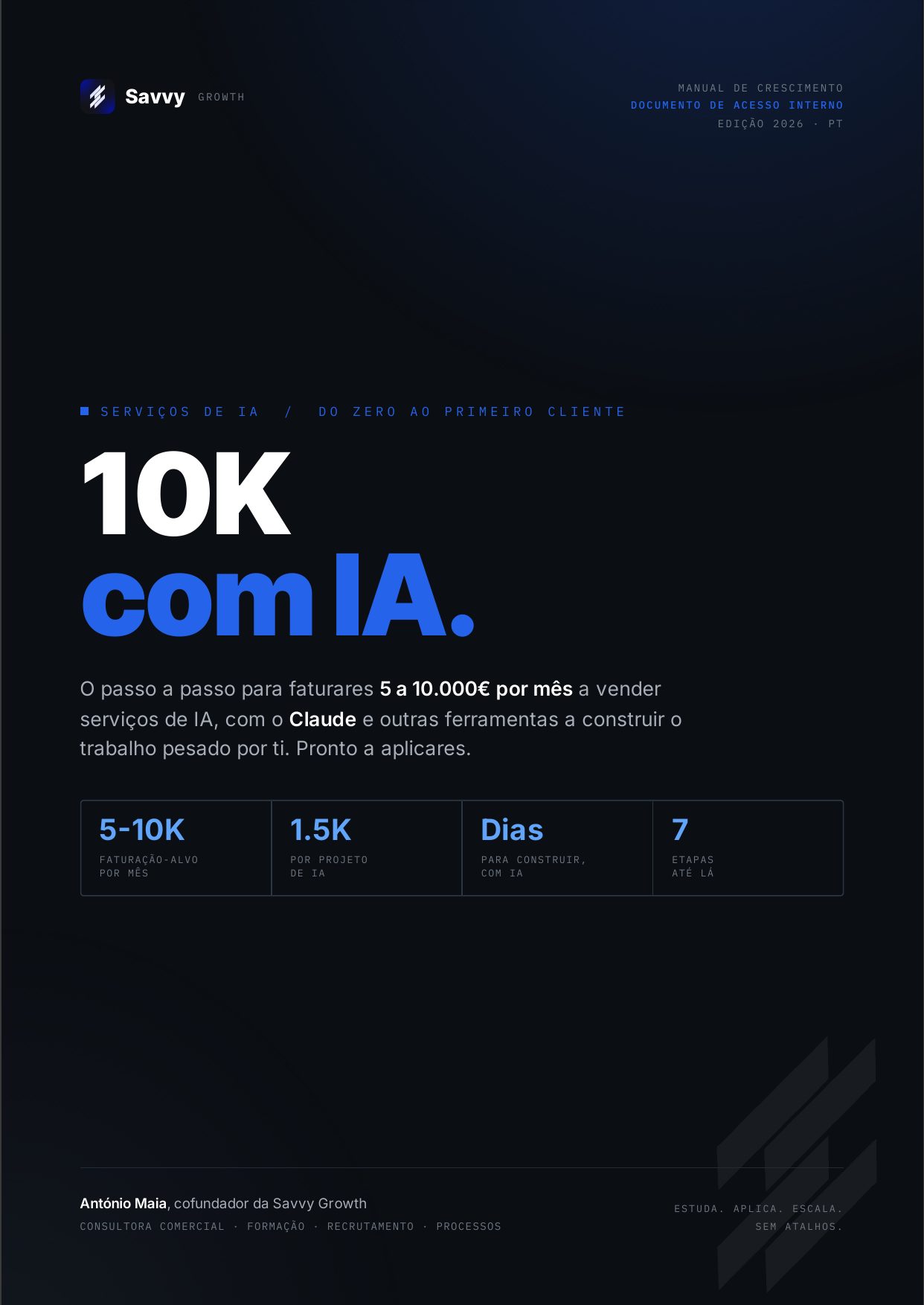 Capa do Manual da Agência de IA da Savvy Growth: 10K com IA.